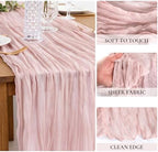 12 Pack Dusty Pink Cheesecloth Table Runner 35x120 Inches Spring Summer Boho 10FT Sheer Pink Cheese Cloth Table Runner for Wedding Baby Shower Tea Party Boho Home Decorations - Image 2