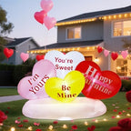 yofit 6 FT Long Valentine's Day Inflatable Hearts, LED Lights Hearts Cloud Happy Valentine Blow up Decorations, Valentine Romantic Holiday Decor for Indoor Outdoor Anniversary Wedding Party - Image 2