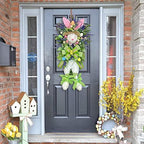 Tomppy Easter Rabbit Wreath Decor for Front Door Easter Bunny Door Wreath Hanger Easter Thief Bunny Butt and Ears Wreaths Rabbit Shape Spring Wreath Decorations for Porch Wall Door - Image 7