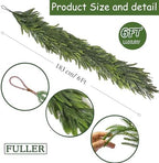 2 Pcs 6 Ft Christmas Garland Real Touch Norfolk Pine Garland Christmas Decorations Faux Realistic Winter Pine Garlands for Mantle, Table, Stairs, Doorframe, Fireplace Indoor Outdoor Holiday Xmas Decor - Image 4