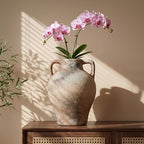 Ceramic Flower Vase, 8.7" Rustic Farmhouse Table Vase, Decorative Pottery Vase with Glazed Interior for Fresh Flowers, Eucalyptus, Entryway, Kitchen, Shelf and Bedroom Decor - Image 7