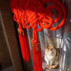 1PCS 43Inch Red Flannel Chinese Knot Tassel Chinese New Year Decorations for Wedding Supplies Spring Festival Decorations Mid-Autumn Moon Festival Wedding Party Ornaments, Width -24 Inch - Image 4