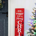Glitzhome 42" H Lighted Wooden Paws Christmas Porch Sign, Rustic Hanging Signs Merry Christmas Decoration for Outdoor Indoor, Xmas Holiday Party Decorations - Image 5