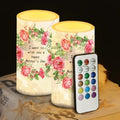 Floral Candles Battery Operated Flameless Candles with Remote Decorations LED Fake Candles for Home Bedroom Mother Day Table Decor 3 inch Set of 2 by WelcometoLuarisgur