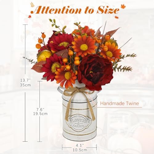 Fall Centerpieces for Tables Fall Flowers in Vase Fall Floral Arrangement - Image 2