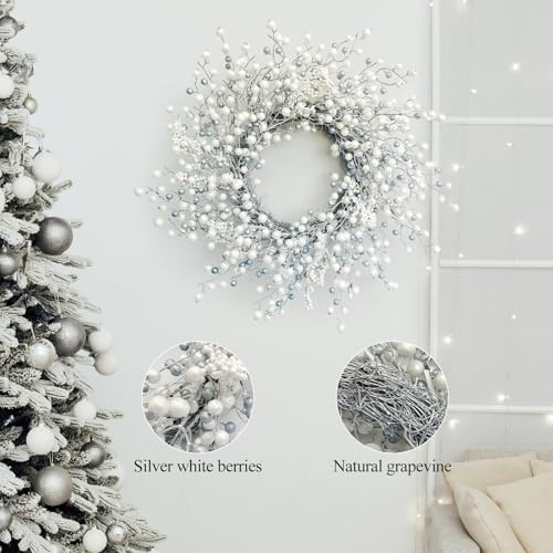 Winter Front Door Wreath 24 Inch Winter Berry - Image 4