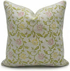Decorative Pillow Cover French Country Pillow Cover Cottage Decor Floral Block Print, Farmhouse Decorative Cushion Cover, Spring Pillow Cover Line and Loop (Multicolor) by LineandLoop