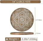 Hanobe 17" Large Round Decorative Tray Coffee Table Decor, Rustic Brown - Image 5