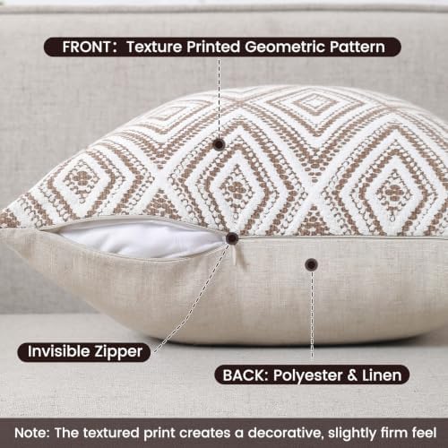 HPUK Throw Pillow Covers 18x18, Set of 4, Chocolate Couch Pillow Covers - Image 2