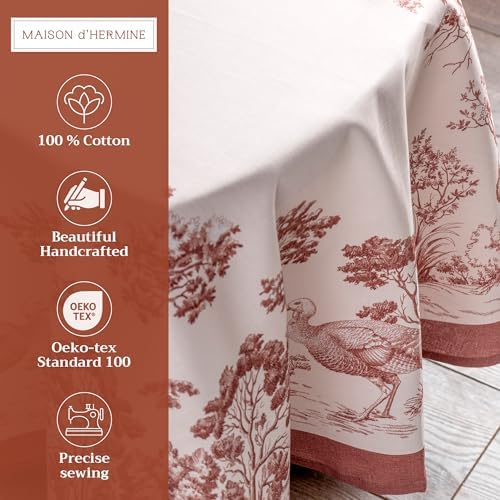 Maison d' Hermine Table Cloth Round Table Reusable 100% Cotton 63" Diameter - Image 2