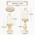 Pack of 2-Piece Birdcage Candle Holder, Vintage Candle Stick Holders, Wedding Candle Centerpieces for Tables, Iron Candlestick Holder Home Decor - Image 6