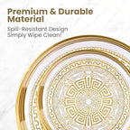 HOME ARCHIVE Round Serving Tray with with Handles Antique Look & Stylish Design Decorative Trays for Kitchen Round Ottoman Tray for Dinning Living Room & Home Decor Pack of 2 (Gold) - Image 6