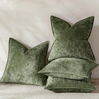 a moment Throw Pillow Covers 26X26 Inch 4 Packs,Soft Velvet Decorative Pillow Cases with 3D Ice Flower,Texture Modern Accent Cushion Covers for Sofa Couch Home Decor Moss Green - Image 5