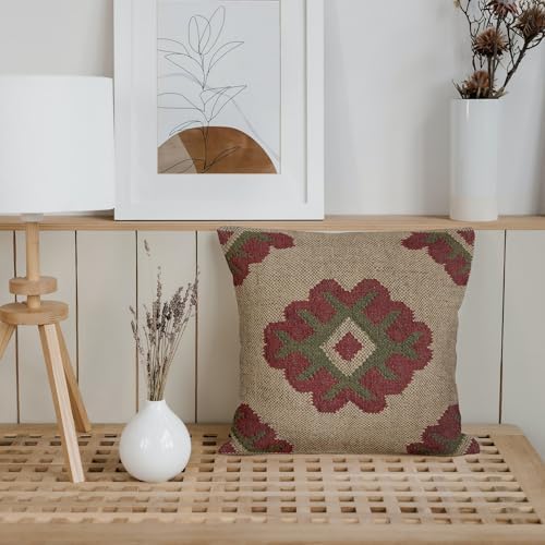Trade Star Square 70% Jute 30% Wool Kilim Cushion Cover for Home Decor - Image 6