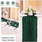 12 Pack 120 Inch Dark Green Cheesecloth Table Runner Boho Rustic Gauze Sheer Romantic 10 FT Long Cheese Cloth Table Runner for Bridal Baby Shower Wedding Party Birthday Holiday Home Easter Decor - Image 6