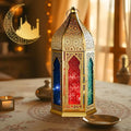 TRIROCKS Moroccan Lantern – 15'' Gold Hexagonal Candle Lantern with Tempered Glass Decorative Indoor Outdoor Ramadan Lantern for Garden Yard Patio Wedding Parties Events by TRIROCKS