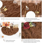 16 Pack Brown Table Runner 10FT Cheesecloth Table Runner Boho Gauze Table Runners Long Rustic Sheer Fabric Table Runners for Wedding Party Bridal Shower Farmhouse & Home Decor - Image 3