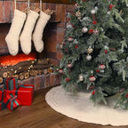 60 inch Christmas Tree Skirt: Large Tree Skirt for 9ft Tree, Braided Cable Knit Cream White Tree Skirt, Vintage Tree Skirts, Rustic Farmhouse Christmas Decorations - Image 5