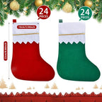 Skylety 48 Pieces Red and Green Christmas Stockings Bulk, 3.94 x 8.66 Inch - Image 2