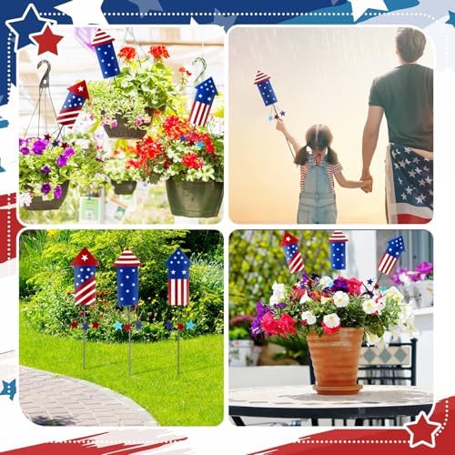 Pickmesh 6 Pcs Easter Outdoor Decorations Bunny Rabbit Yard Stake Metal - Image 6