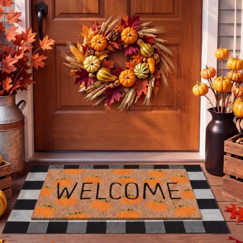 Moucuny 2 Pcs Fall Doormat Outdoor, Fall Front Porch Decor, Non Slip by Moucuny