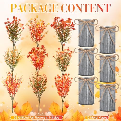 Zeyune 12 Sets Artificial Fall Thanksgiving Centerpiece for Tables - Image 2