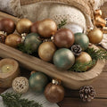 24 Pcs Neutral Christmas Ornament 2.36'' Textured Tree Decor,Aged by Suilung