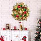 Garvee 16" Prelit Small Christmas Wreath with Timer for Front Door by Garvee