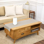 Solino Home 100% Linen Table Runner, 14 x 60 in, Brown and Cream Striped by SolinoHome