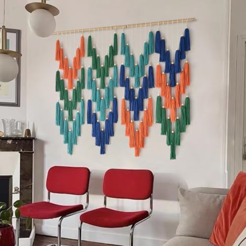 Macrame Wall Hanging Large Yarn Wall Art Boho Home Decor Handmade 47"W*39"L - Image 4