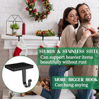 Tandefio 8 Pcs Christmas Stocking Holders for Mantle, Black - Image 4