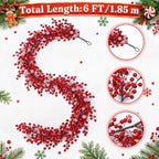 Thiccywoov 6 ft Christmas Candy Cane Garland for Mantel，Red and White - Image 3