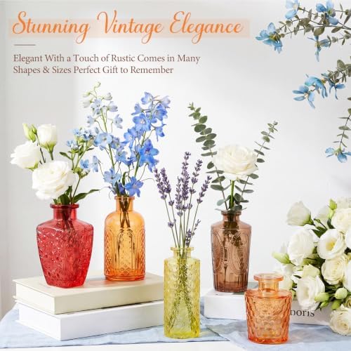 Dandat 24 Pieces Small Colorful Vase Bulk 12 Style Decorative Bud Vase - Image 5