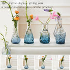 Glass Bud Vase Set of 30 - Small Vases for Flowers in Bulk - Assorted Vintage Crystal Vases for Flowers, Table Centerpieces (Blue, 30 Pcs) - Image 4
