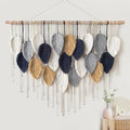 Large Macrame Wall Hanging Boho Leaf Feather Woven Tapestry 39"W x 29.5" L by AlynsehomCreateaBetterLife