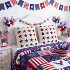 Tiamon 4 Pcs Patriotic 4th of July Throw Pillow Covers 18 x 18 Inch USA Flag American Plush 3D Embroidered Pillow Cases Red White Blue Stars Cushion Covers for Independence Day Decor Sofa Bed Home - Image 4