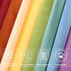 Throw Pillow Covers 16x16 Inches Set of 4 Soft Velvet Couch Cushion Covers Modern 8-Colors Rainbow Designs for Sofa Bedroom Home Decor(Rainbow Series with Edge) - Image 5