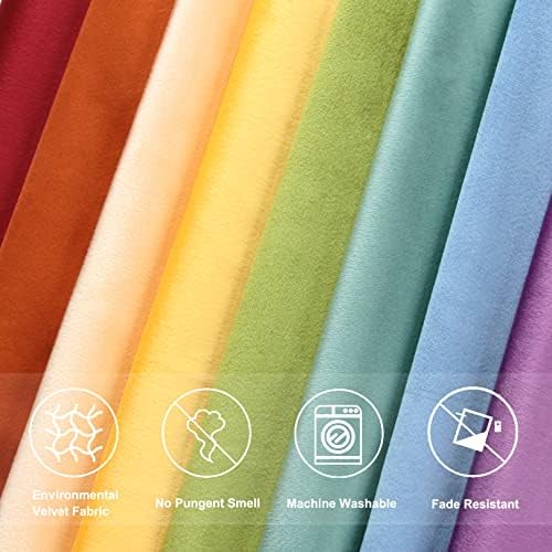 Throw Pillow Covers 16x16 Inches Set of 4 Soft Velvet Couch Cushion Covers Modern 8-Colors Rainbow Designs for Sofa Bedroom Home Decor(Rainbow Series with Edge) - Image 5
