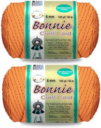 Pepperell Bonnie Braid Macrame Cord | 6mm x 100yd | Carrot (Value 2-Pack) | Twisted Polypropylene Cord for DIY Crafts, Plant Hangers, Wall Hangings, Crochet & Macrame | Long-Lasting, Vibrant Color by PepperellCrafts