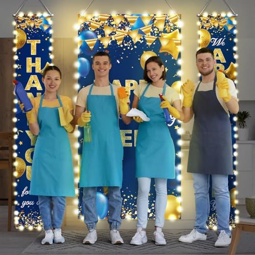 3 Pcs Lighted Happy Housekeeping Week Hanging Banner with LED Lights - Image 5