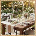 Boao 10 Pack Burlap Table Runners 12 x 108 Inch, White Edges Wedding - Image 6