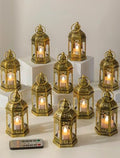 Romadedi Vintage Gold Mini Lanterns Bulk for Centerpiece, Pack of 10 by ROMADEDI