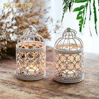 6 Pcs Wedding Centerpieces, Vintage Candle Lantern Decorative Metal Candle Holders for Hanging or Table Top Home Decor Wedding Party Accessories, 5.5 inch Height, White - Image 3