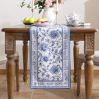 ISAENNE Designer French Linen Long Table Runner,102"x12"-BlueWilow - Image 2