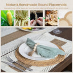 Placemats Set of 4 w/Charger Plates Table Mats Table Runner & Napkin Rings - Image 6