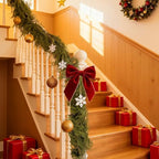 2Pcs Christmas Norfolk Pine Garlands, 6Ft Real Touch Artificial Faux Winter Dense Greenery Garland for Table Mantle Fireplace Wall Fence Stair Window Xmas Wreath Indoor Outdoor Holiday Decoration - Image 5