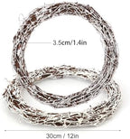 6 Pcs 12 inch Natural Grapevine Wreath Set, White - Image 2