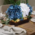 Suncalla 3 Pcs Blue White Artificial Hydrangea Mason Jar Table Centerpiece - Image 3