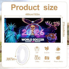 2026 World Soccer Cup Garage Door Banner Cover, 7x16ft Large Football Championship Backdrop, Canada USA Mexico Host Nations Outdoor Decoration, Heavy Duty Fabric Sports Wall Mural for Home Decor - Image 2