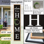 Welcome To Our Home Sign for Front Door, 45"X9", Wood - Image 2